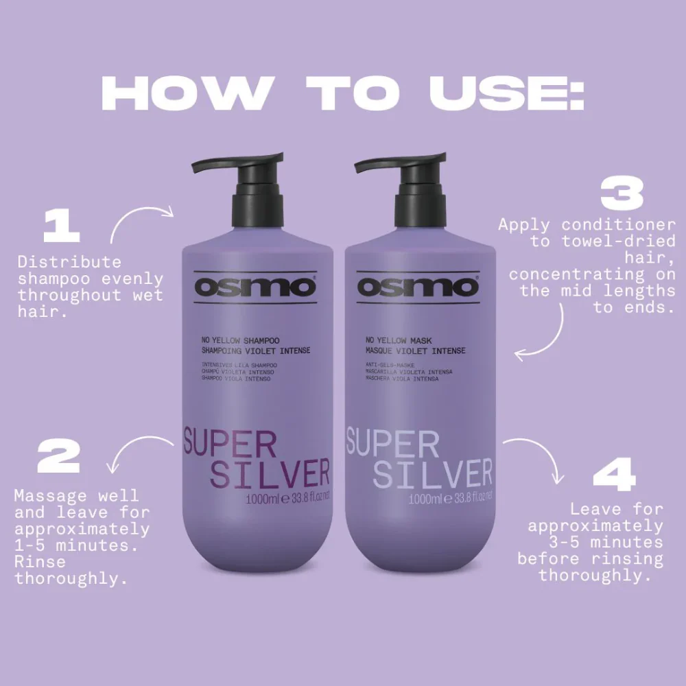 Osmo Super Silver No Yellow Shampoo 1000ml - Image 2