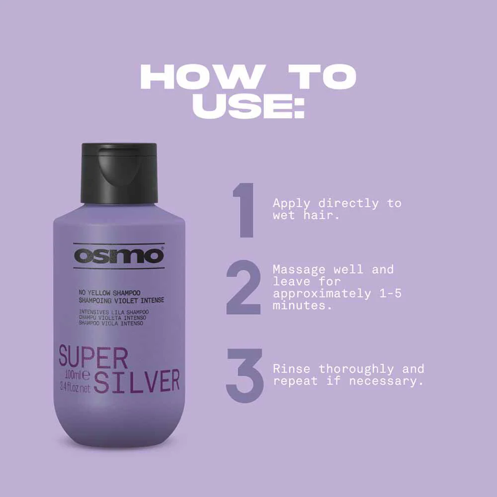 Osmo Super Silver No Yellow Shampoo 100ml - Image 3