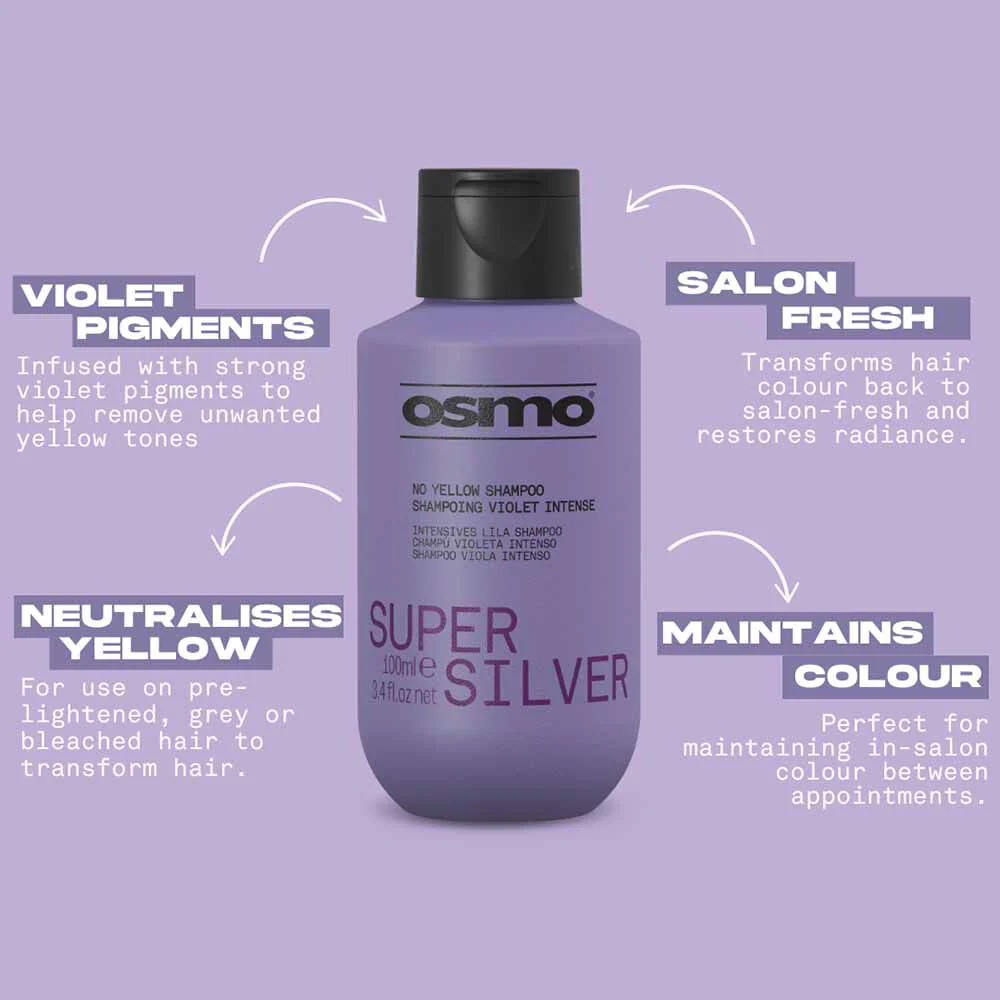 Osmo Super Silver No Yellow Shampoo 100ml - Image 4
