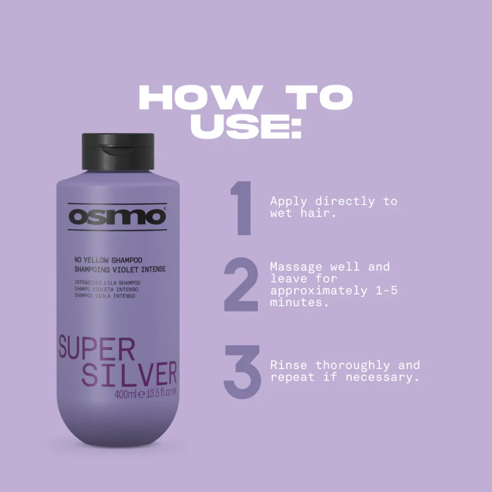 Osmo Super Silver No Yellow Shampoo 400ml - Image 3