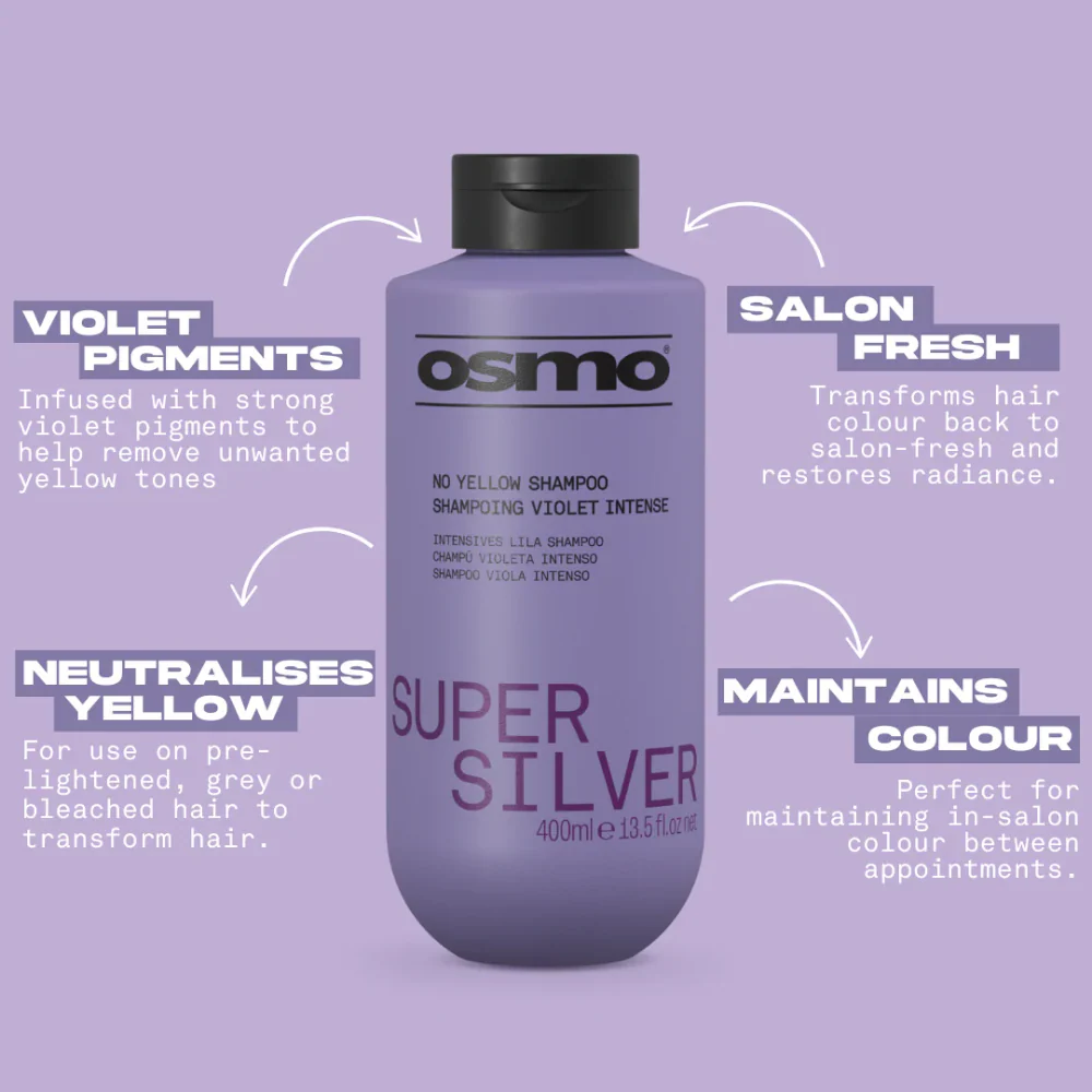 Osmo Super Silver No Yellow Shampoo 400ml - Image 4