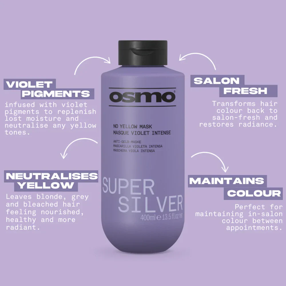 Osmo Super Silver No Yellow Shampoo & Mask Twin 2 x 400ml - Image 3