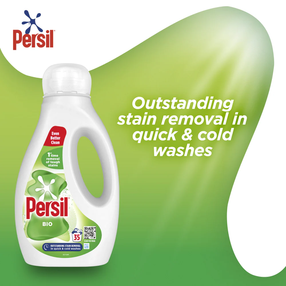 Persil Bio Liquid Laundry Washing Detergent 35 Washes 945ml - Image 4