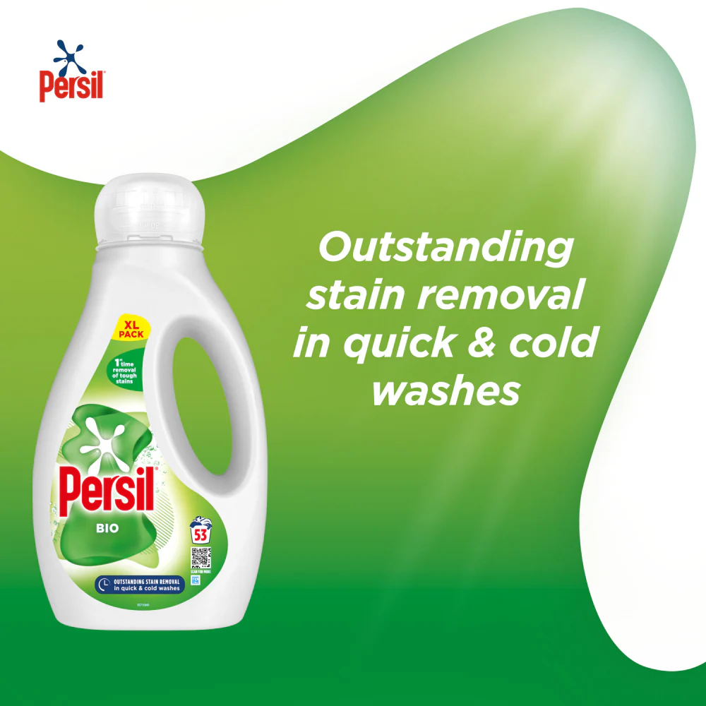 Persil Bio Liquid Laundry Washing Detergent 53 Washes 1431ml - Image 4