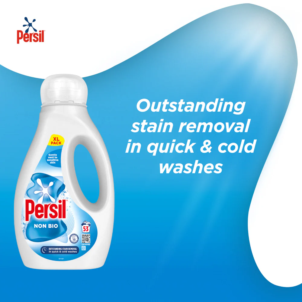Persil Non-Bio Liquid Laundry Washing Detergent 53 Washes 1431ml - Image 4