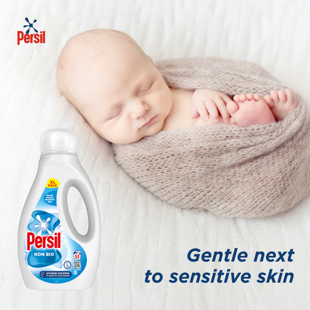 Persil Non-Bio Liquid Laundry Washing Detergent 53 Washes 1431ml - Image 5