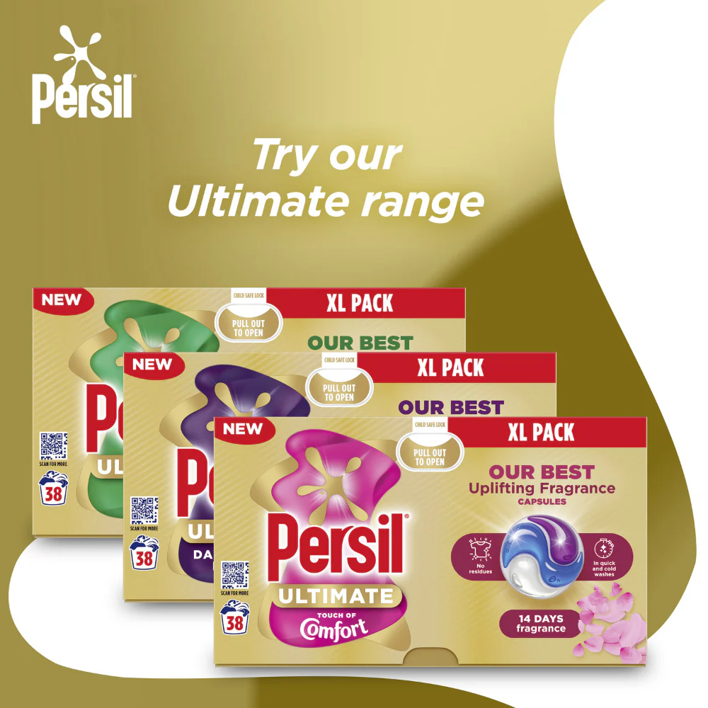 Persil Ultimate Active Clean Laundry Washing Detergent Capsules 38 Washes - Image 7
