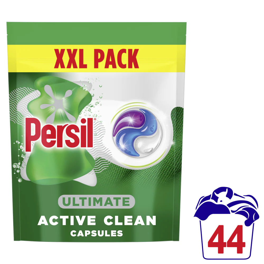 Persil Ultimate Active Clean Laundry Washing Detergent Capsules 44 Washes - Image 2
