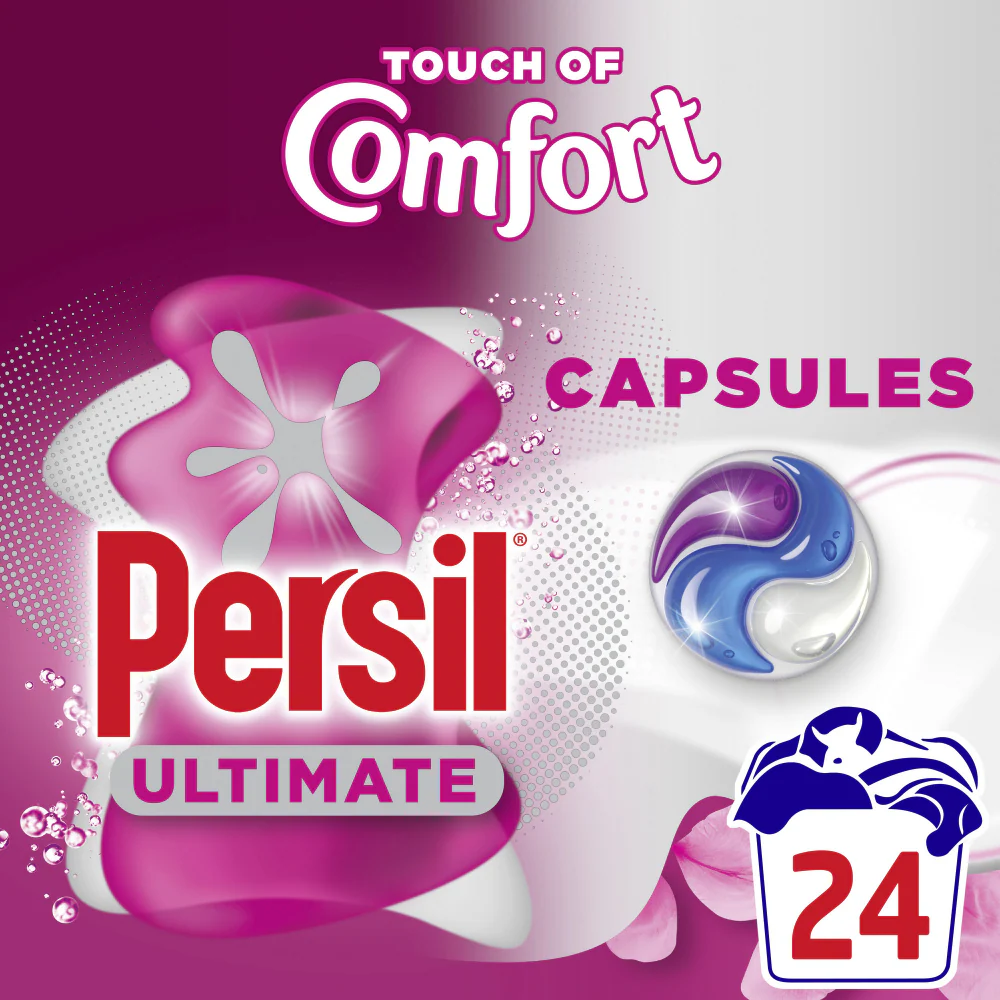 Persil Ultimate Touch Of Comfort Bio Laundry Washing Detergent Capsules 24 Washes - Image 2