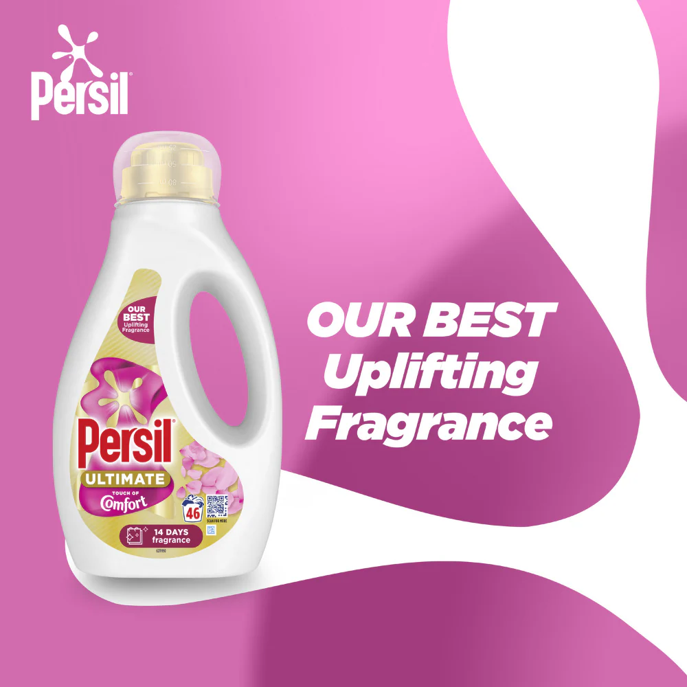 Persil Ultimate Touch Of Comfort Bio Liquid Laundry Washing Detergent 46 Washes 1242ml - Image 3