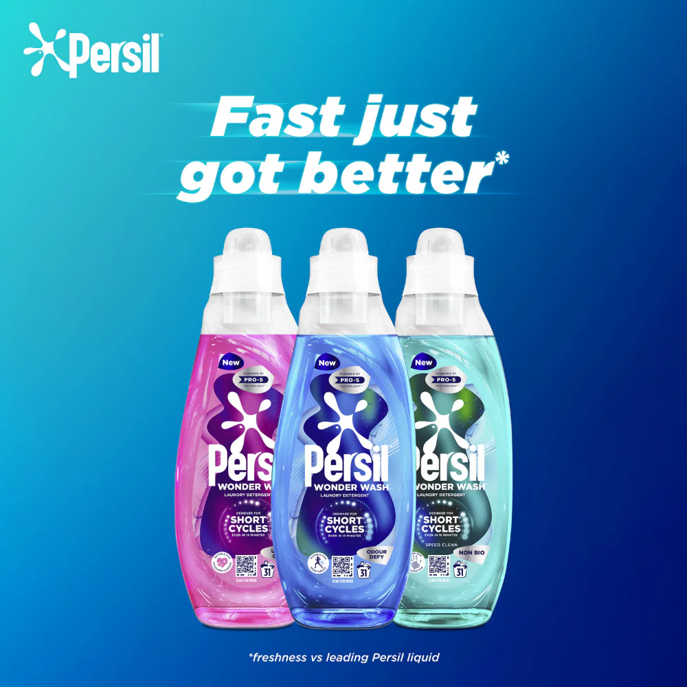 Persil Wonder Wash Odour Defy Bio Liquid Laundry Washing Detergent 31 Washes 837ml - Image 6