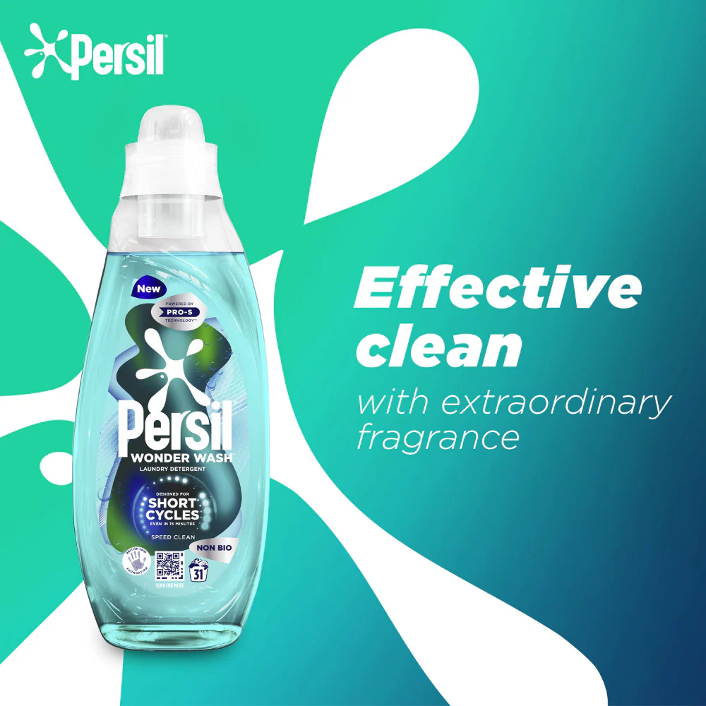 Persil Wonder Wash Speed Clean Non-Bio Liquid Laundry Detergent 31 Washes 837ml - Image 5