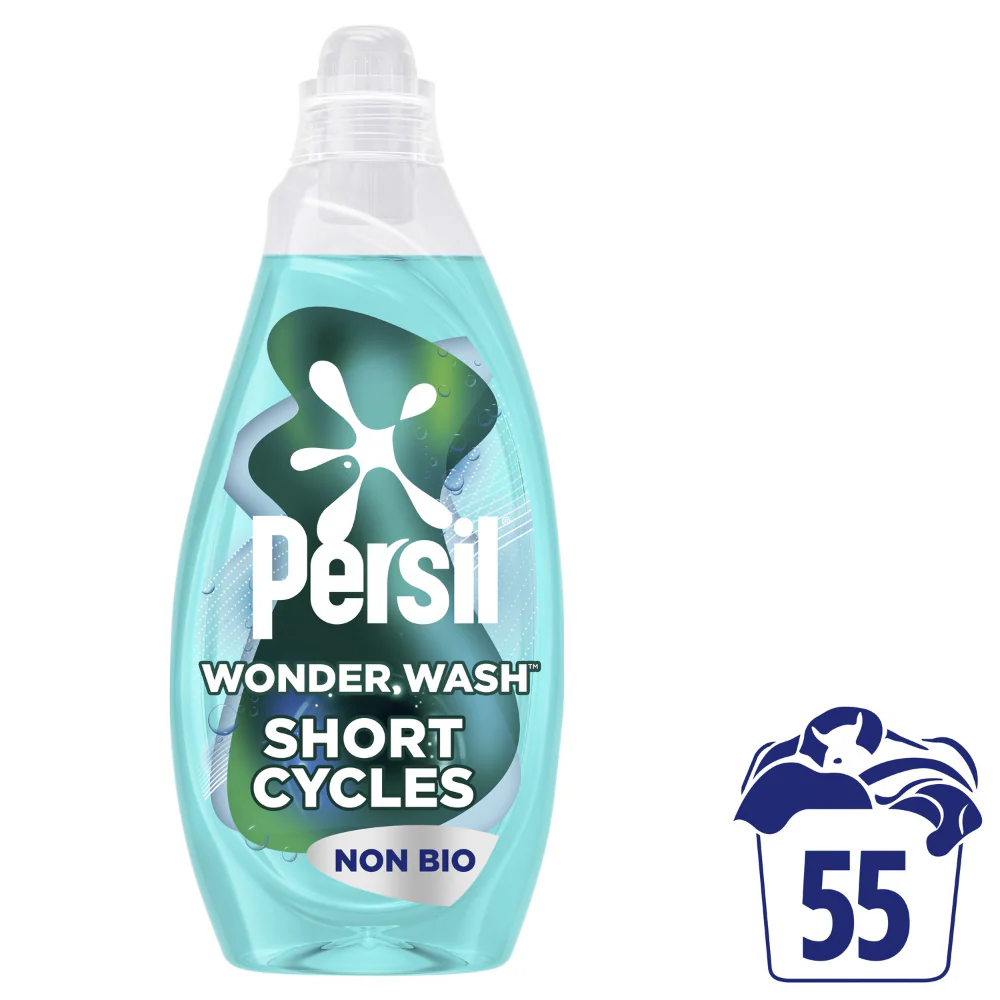 Persil Wonder Wash Speed Clean Non-Bio Liquid Laundry Detergent 55 Washes 1485ml - Image 2
