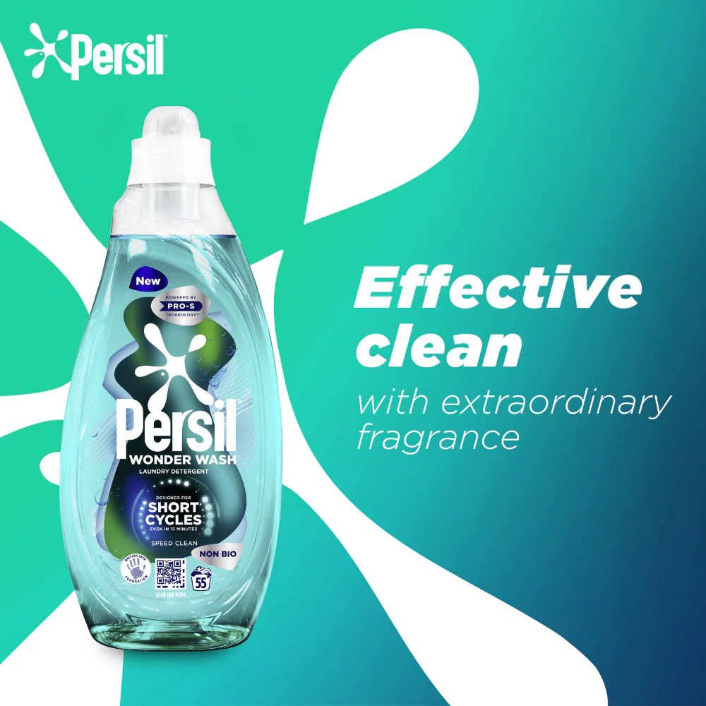 Persil Wonder Wash Speed Clean Non-Bio Liquid Laundry Detergent 55 Washes 1485ml - Image 5