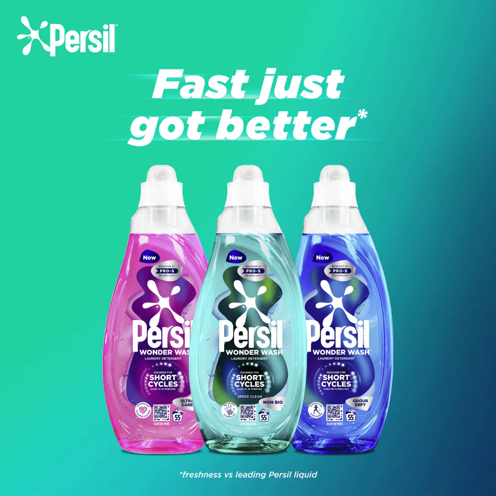 Persil Wonder Wash Speed Clean Non-Bio Liquid Laundry Detergent 55 Washes 1485ml - Image 6