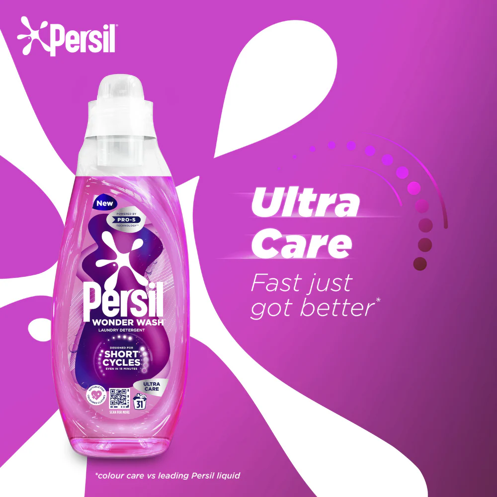Persil Wonder Wash Ultra Care Bio Liquid Laundry Washing Detergent 31 Washes 837ml - Image 3