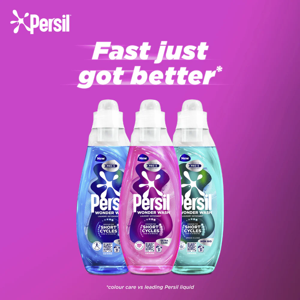 Persil Wonder Wash Ultra Care Bio Liquid Laundry Washing Detergent 31 Washes 837ml - Image 6