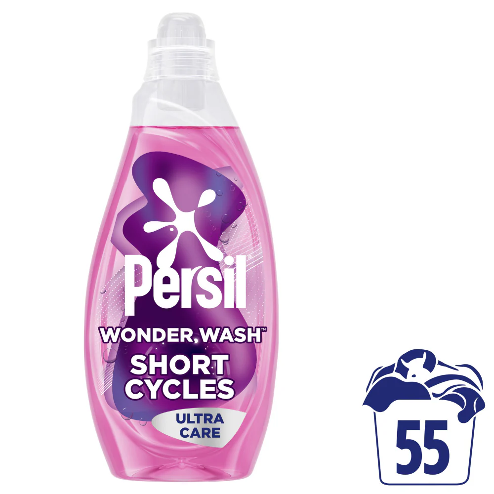 Persil Wonder Wash Ultra Care Bio Liquid Laundry Washing Detergent 55 Washes 1485ml - Image 2