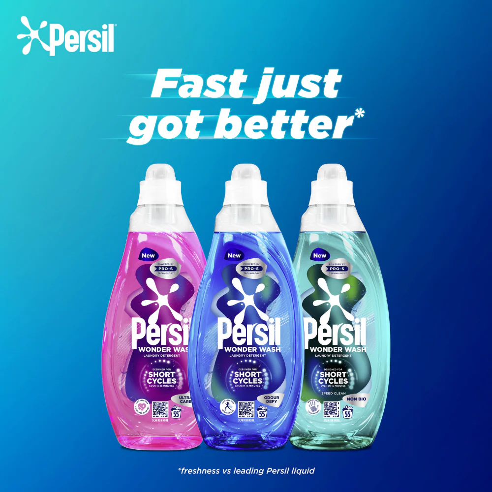 Persil Wonder Wash Ultra Care Bio Liquid Laundry Washing Detergent 55 Washes 1485ml - Image 3