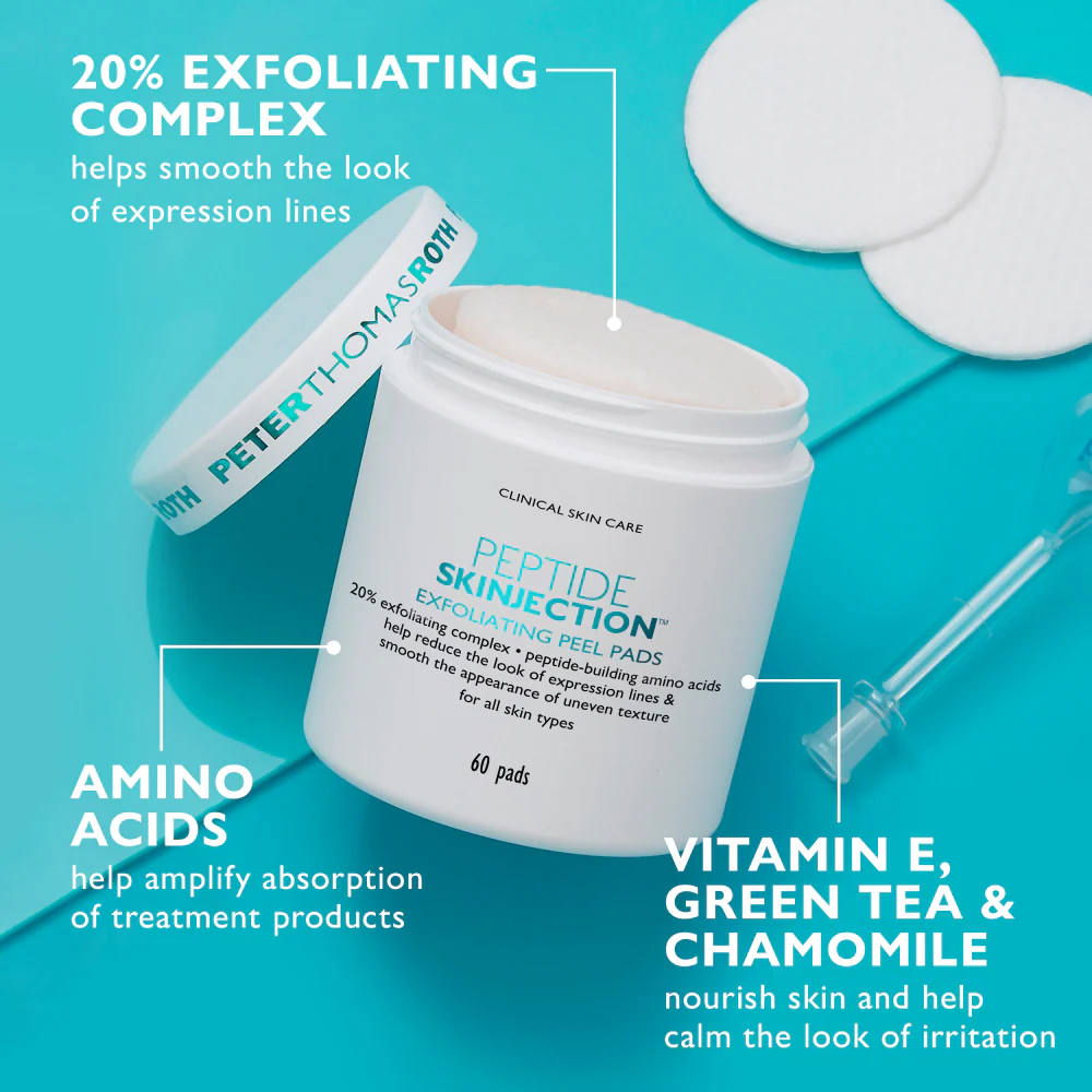 Peter Thomas Roth Peptide Skinjection Exfoliating Peel Pads x60 - Image 2