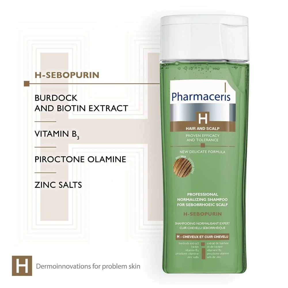 Pharmaceris H H-Sebopurin Professional Normalising Shampoo for Seborrhoeic Scalps 250ml - Image 3
