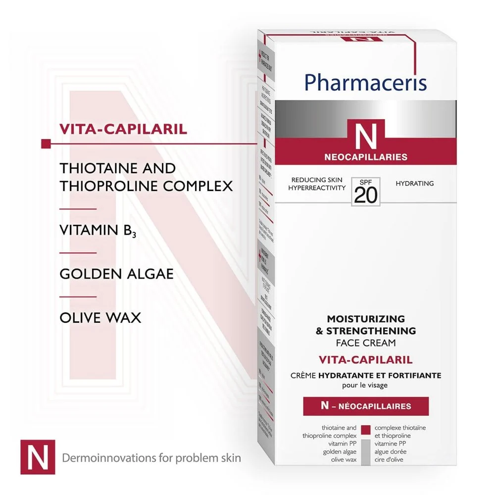 Pharmaceris N Vita-Capilaril Moisturising Face Cream SPF20 50ml - Image 4