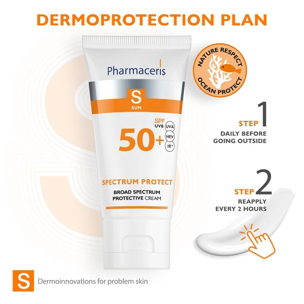 Pharmaceris S Broad Spectrum Sun Protection Cream for Adults & Children SPF50 50ml - Image 5