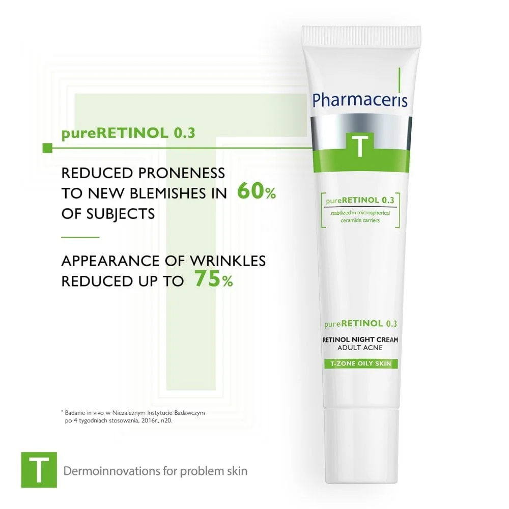 Pharmaceris T Pure 0.3 Anti-Acne Retinol Night Cream 40ml - Image 4