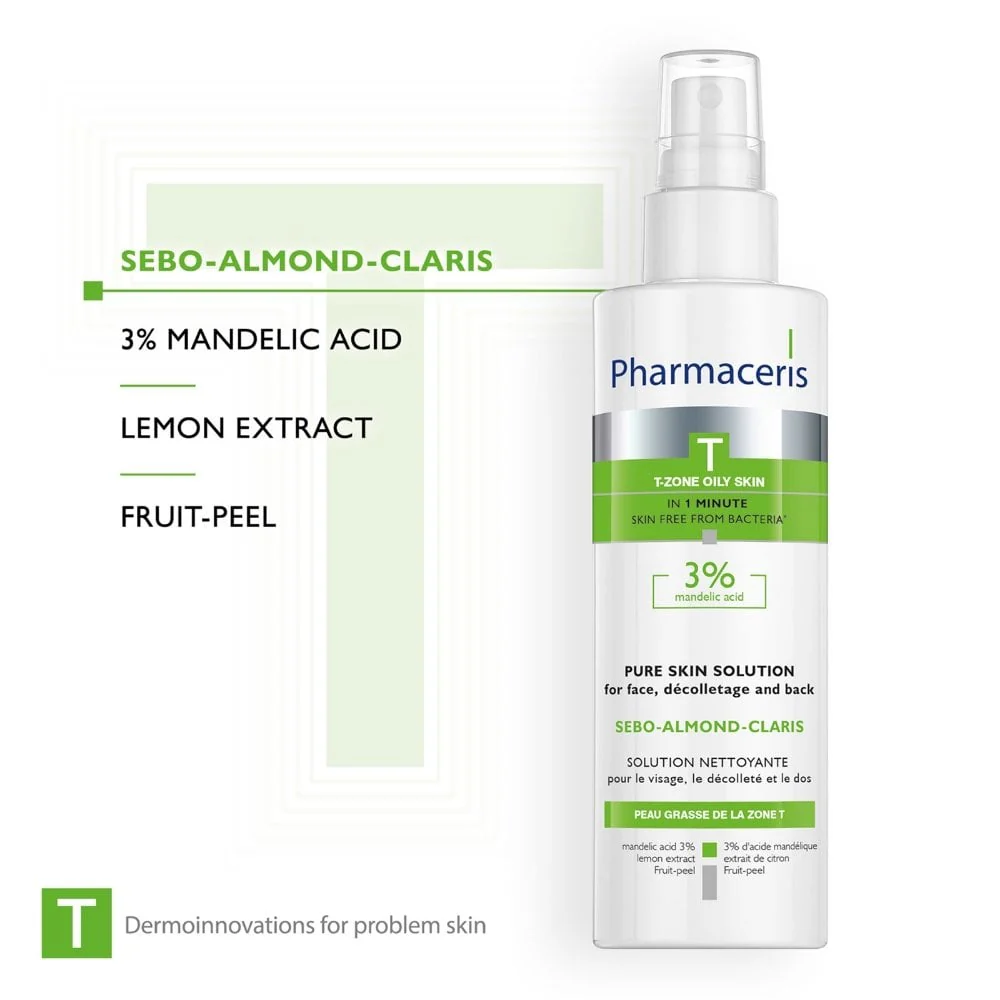 Pharmaceris T Sebo-Almond Claris Bacteriostatic Pure Skin Solution 190ml - Image 3