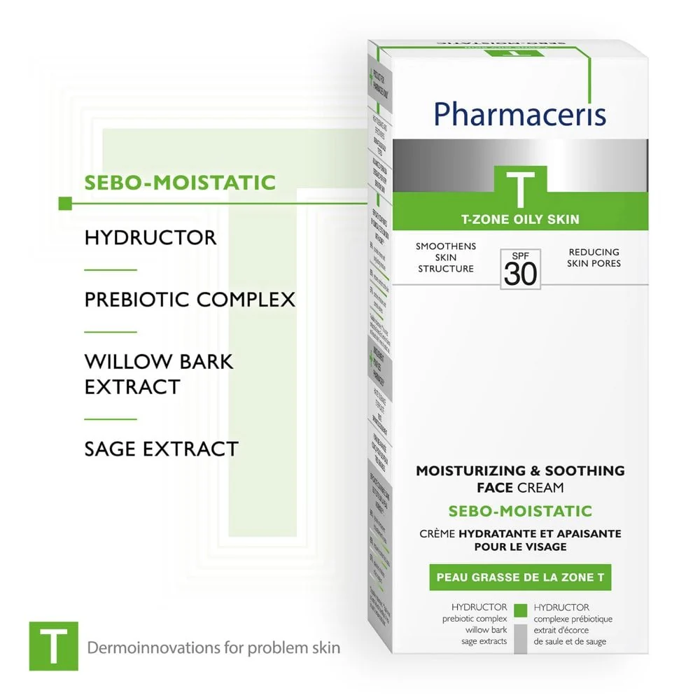 Pharmaceris T Sebo-Moistatic Moisturising & Soothing Face Cream SPF30 50ml - Image 3