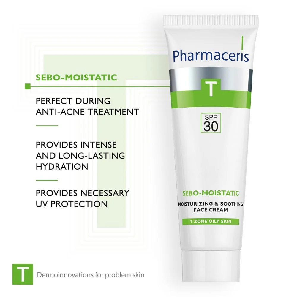 Pharmaceris T Sebo-Moistatic Moisturising & Soothing Face Cream SPF30 50ml - Image 4