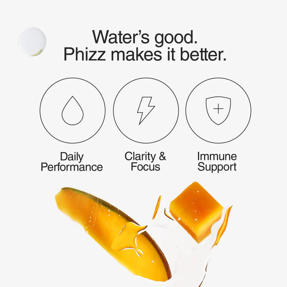Phizz Daily 3-in-1 Hydration, Electrolytes & Vitamins Effervescent Tablets Mango 20 Tablets - Image 5