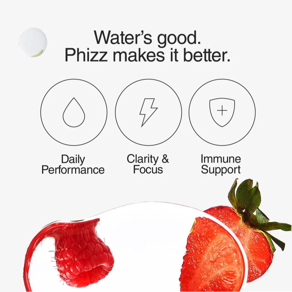 Phizz Daily 3-in-1 Hydration, Electrolytes & Vitamins Effervescent Tablets Mixed Berry 20 Tablets - Image 5