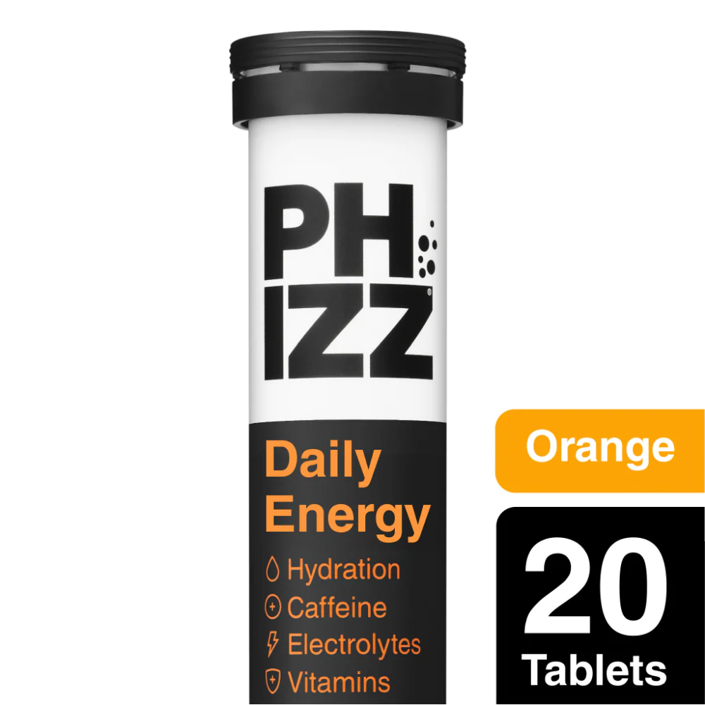 Phizz Daily Energy Hydration, Caffeine, Electrolytes & Vitamins Effervescent Tablets Orange 20 Tablets - Image 2