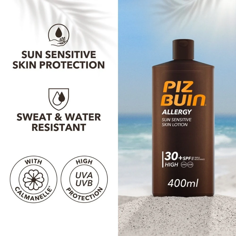 Piz Buin Allergy Sun Sensitive Skin Lotion Sunscreen SPF30 400ml - Image 2