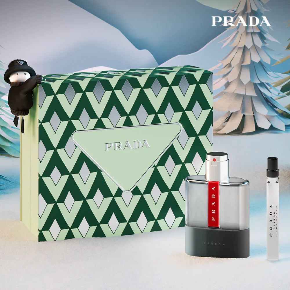 Prada Luna Rossa Carbon Eau De Toilette Gift Set 100ml - Image 2