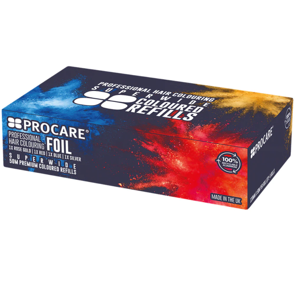 Procare Premium Super Wide Coloured Hair Foil Rolls 120mm x 50mtr Pack of 4 - Image 2