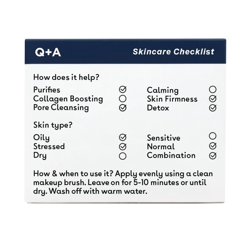 Q+A Activated Charcoal Face Mask 50g - Image 6