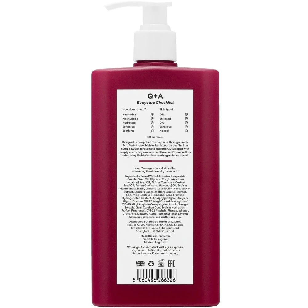Q+A Hyaluronic Acid Post-Shower Moisturiser 250ml - Image 5