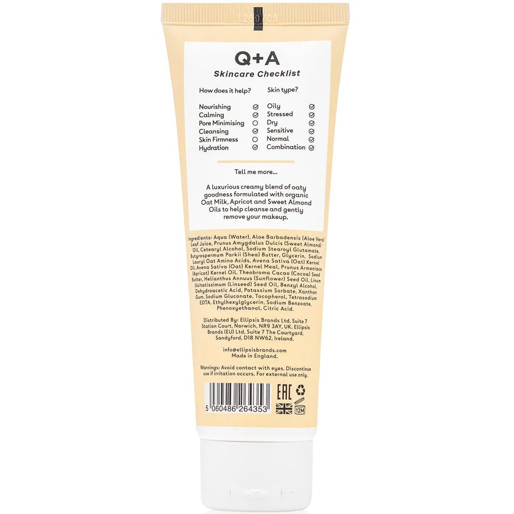Q+A Oat Milk Cream Cleanser 125ml - Image 2
