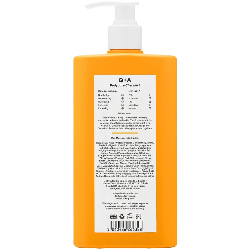 Q+A Vitamin C Body Cream 250ml - Image 4