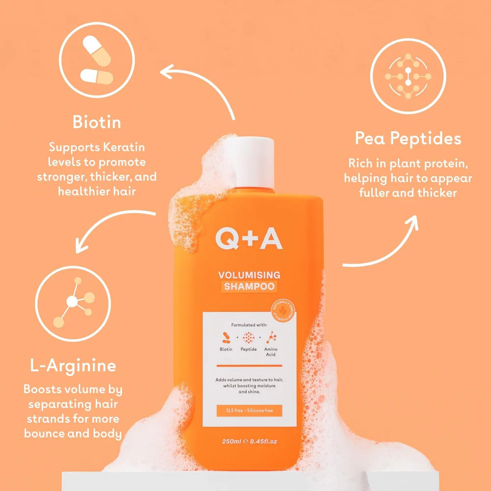 Q+A Volumising Shampoo 250ml - Image 2