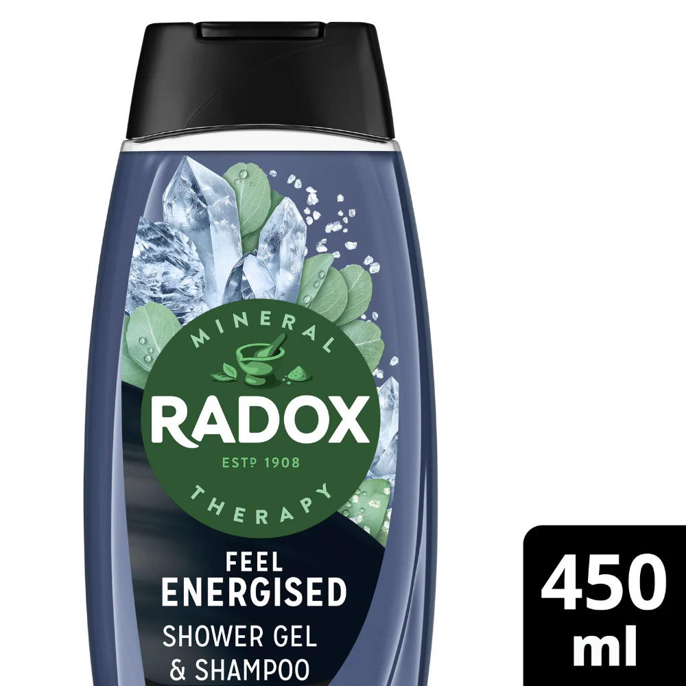 Radox Men 2-In-1 Shampoo & Shower Gel Feel Energised 450ml - Image 2