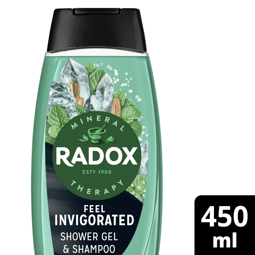 Radox Men 2-In-1 Shampoo & Shower Gel Feel Invigorated 450ml - Image 2