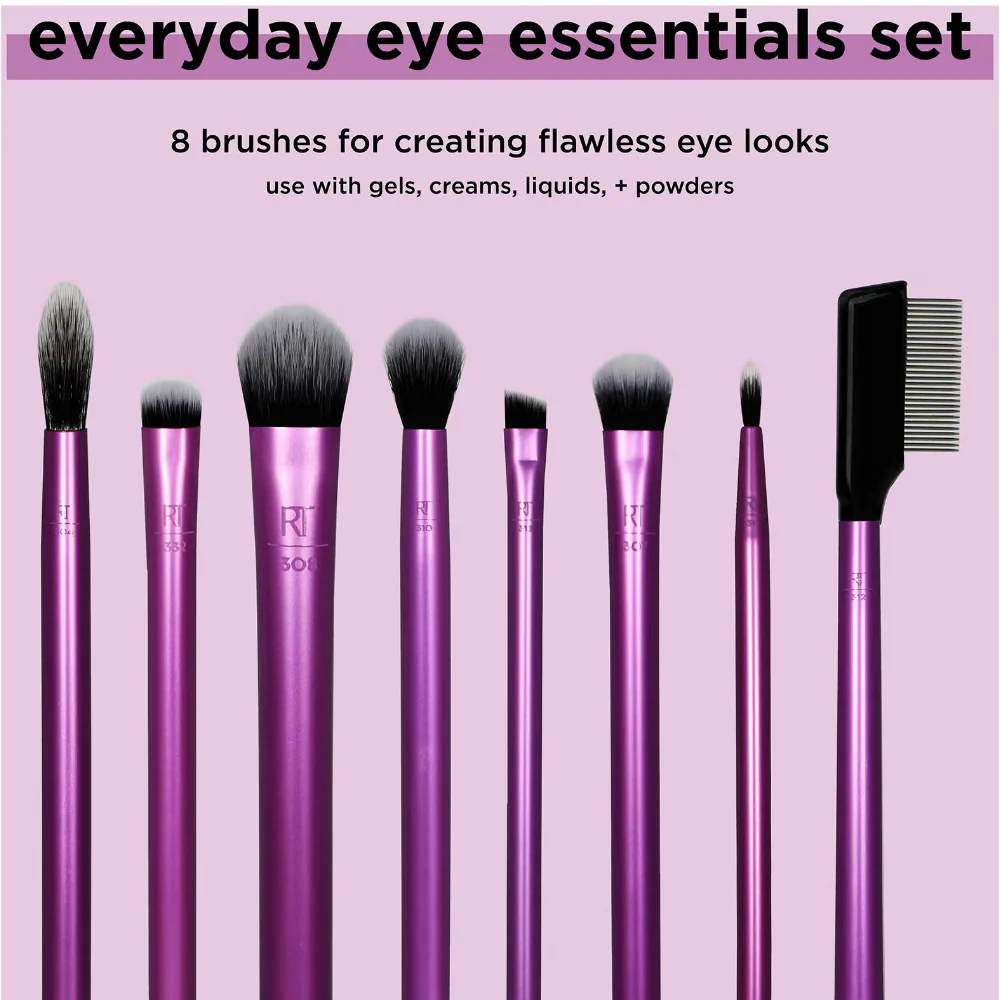 Real Techniques Everyday Eye Essentials Makeup Brush Set - Image 3