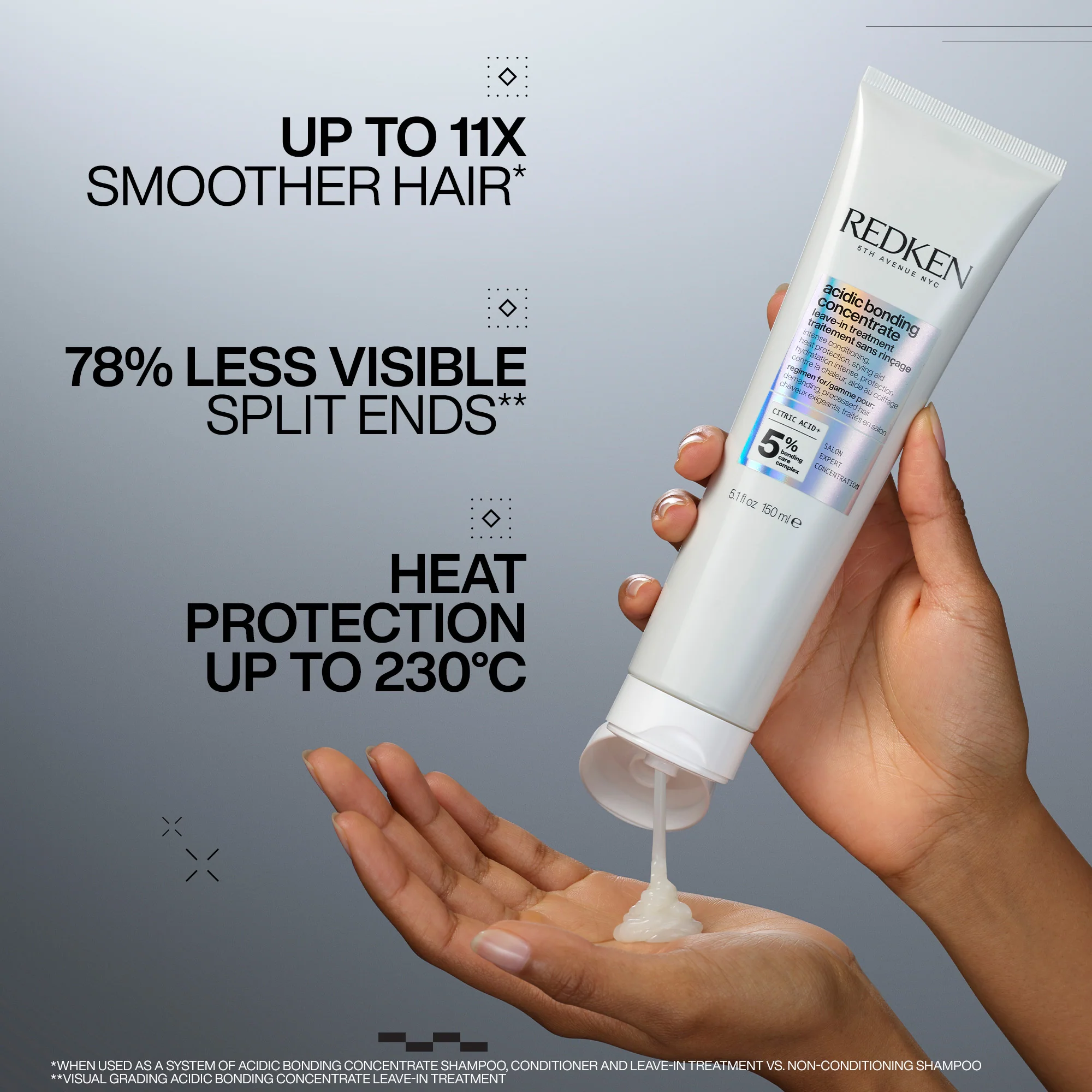 Redken Acidic Bonding Concentrate Shampoo 300ml, Conditioner 300ml & Treatment 150ml Trio - Image 5