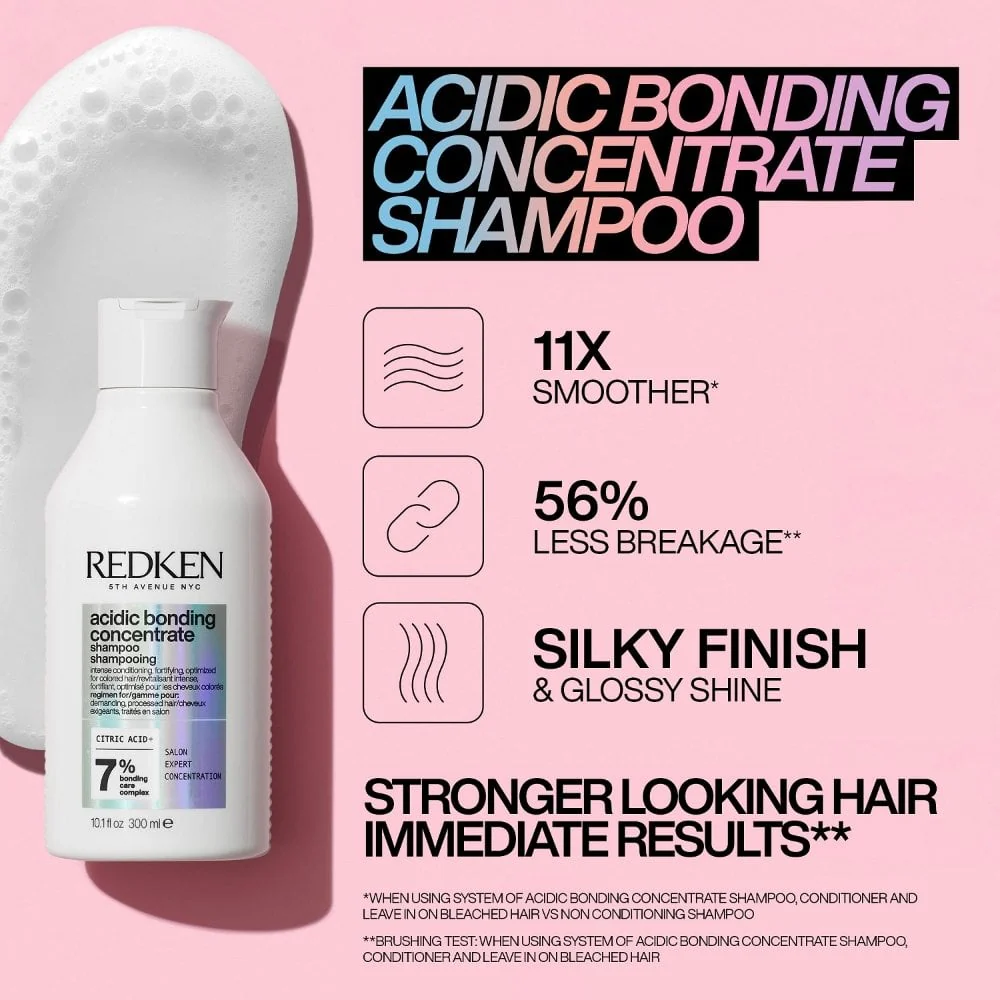 Redken Acidic Bonding Concentrate Shampoo 300ml & Lightweight Liquid Conditioner 190ml Twin - Image 2