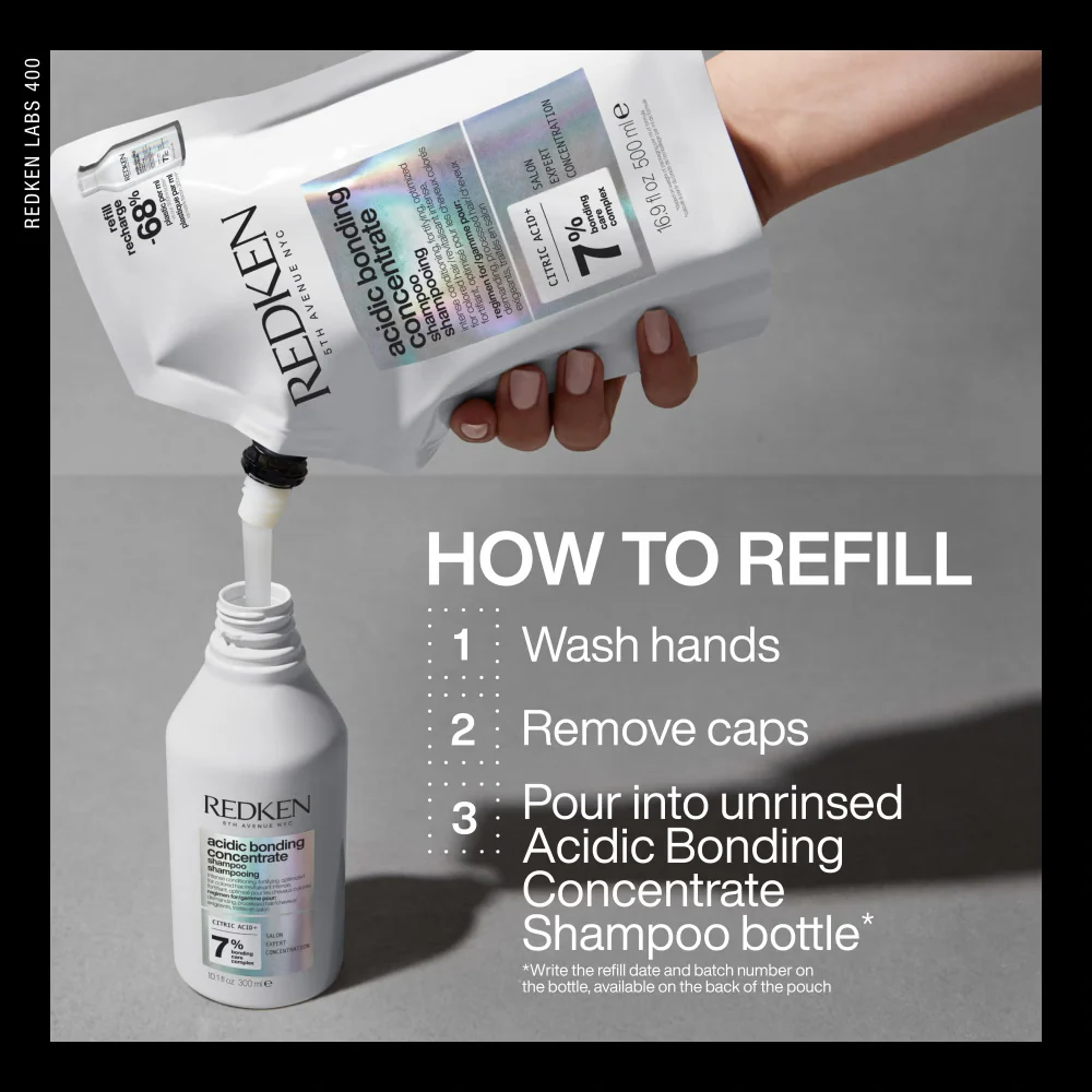 Redken Acidic Bonding Concentrate Shampoo Refill Pouch 500ml - Image 3