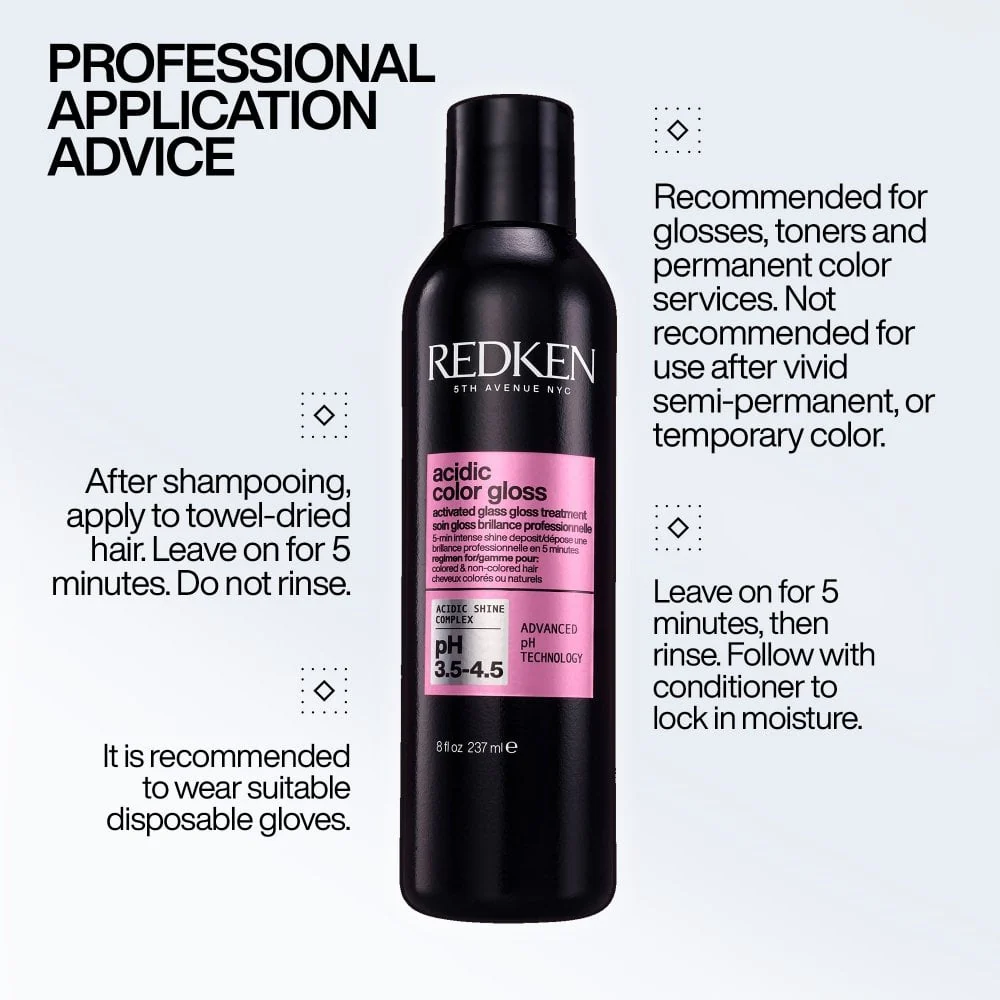 Redken Acidic Colour Gloss Shampoo 300ml, Gloss Treatment 237ml & Conditioner 300ml Trio - Image 6