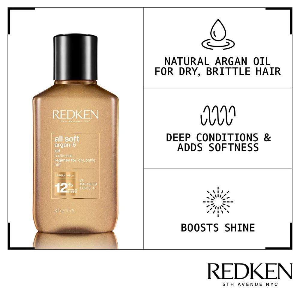 Redken All Soft Argan-6 Multi Care Oil 111ml - Image 2